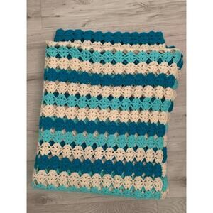Vintage Hand Knit Crochet Afghan